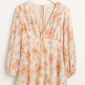 Hello Molly Cream Dress with Pink and Green Floral Pattern